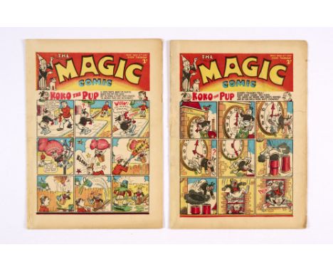 Magic (1940) 68, 69 With Koko, Peter The Piper, Gulliver and The Tickler Twins. First Robin Hood adventure. Illustrated ad fo