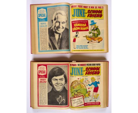 June and School Friend (1967). Complete year of Publisher's file copies in two bound volumes. Starring Lucky's Living Doll, F