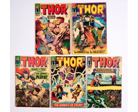 Thor (1966) 126-130. Tanned interior covers, light tan pages. 127 [gd], balance [vg-/vg] (5). No Reserve