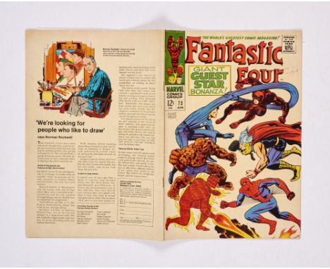 Fantastic Four 73 (1968) cents copy. Light biro number to top right of cover, discoloured staples [vg/fn]. No Reserve