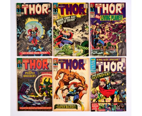 Thor (1966) 131-135. With King-Size Special 2. Tanned interior covers, light tan pages [vg-/vg] (6). No Reserve