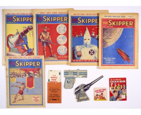 Skipper (1935-39) 236 wfg Invisible Ink Trick - M Book, 371 wfg Magic Pass Football and Wonder Changing Cards, 388 Ku Klux Kl