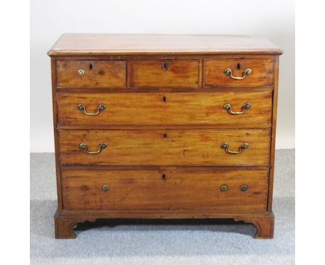 A 19th century mahogany chest of drawers, on bracket feet, 97cm