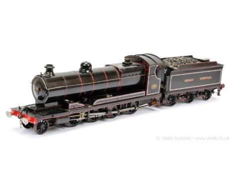 Scratchbuilt Gauge 1 10mm Scale 2-8-0 Loco and Tender Robinson Class 04 Great Central lined black No.155, Live Steam. Detail 