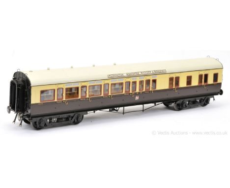 The Finescale Locomotive Company Gauge 1 1/32nd scale GWR All 3rd 4-Compartment Side Corridor Brake End Coach No.2374.  Excel