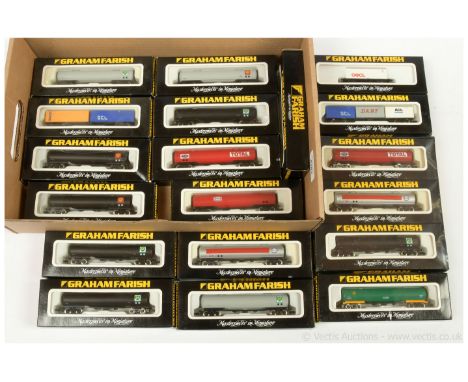 Graham Farish N Gauge a group of Bogie Tankers consisting of Esso, BP, Shell, Total and others together with 3-pack Ref 3799 
