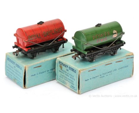 Hornby Dublo pair of early Post-war Tankers consisting of Royal Daylight with "Right for Prices", some light wear to tank but
