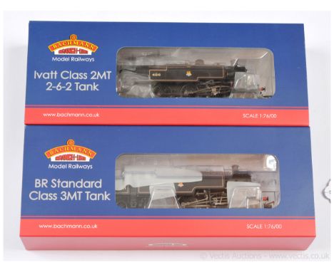 Bachmann OO Gauge pair of BR Steam Outline Tank Locos consisting of Ref 31-0457 2-6-2 Ivatt Tank Loco BR black No.41310 toget