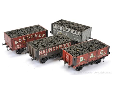 Northern Finescale Gauge 1 10mm scale group of Private Owner Open Wagons consisting of "Micklefield", "Hunchwood", "B.A.C." a