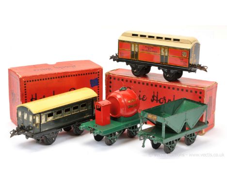 French and English Hornby O Gauge a quantity consisting of French No.1S Postal Coach, Good Plus boxed together with a 1S All 