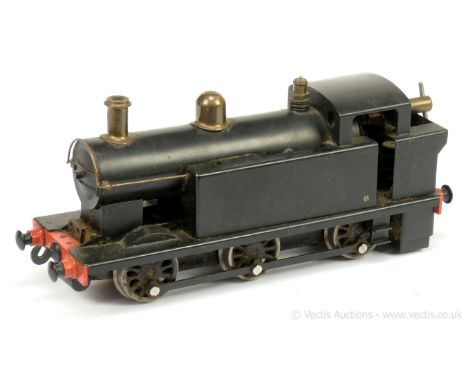 Leech (Rochester) O Gauge 0-6-0 Live Steam Tank Loco black, has been used on a number of occasions, would benefit from a ligh