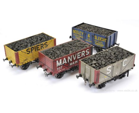 Northern Finescale Gauge 1 10mm scale group of Private Owner Vans consisting of "Manvers", "Spiers", "Beeley &amp; Sleight" a