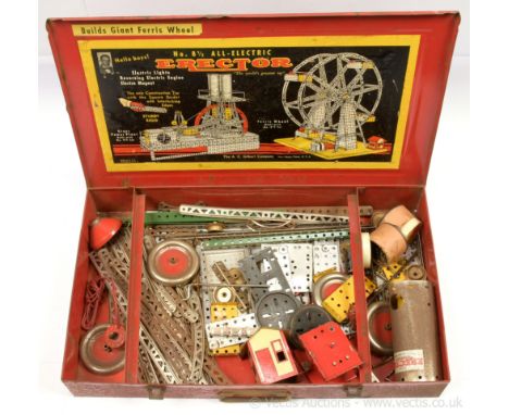 Erector No.8 1/2 All Electric Outfit with a number of parts includes a clockwork style motor, engine house and a large quanti