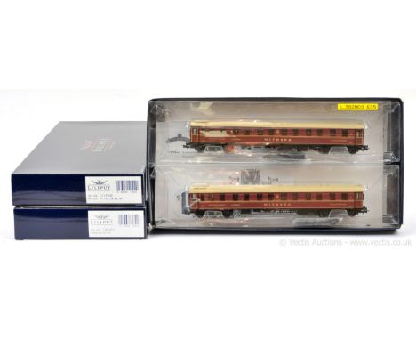 Liliput HO Scale Continental Outline Ref L112502 2-Car VT 137 DR dark maroon and cream Power and Non-Power Cars, the lot also