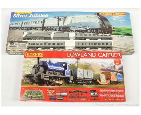Hornby pair of Train Sets consisting of R1163 (China) "Lowland Carrier" Train Set with a 0-6-0 Saddle Tank Loco Caledonian Ra
