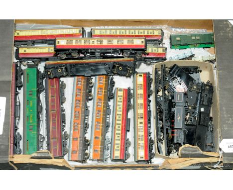 Hornby Dublo mixed group of unboxed rolling stock. To include  BR, LMS, SWR coaches modified &amp; repainted examples, 2x BR 