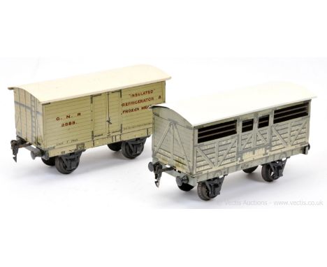 Marklin Gauge 1 pair of Goods Wagons consisting of a GNR Refrigerator Van.  Excellent to Excellent Plus together with an MR C