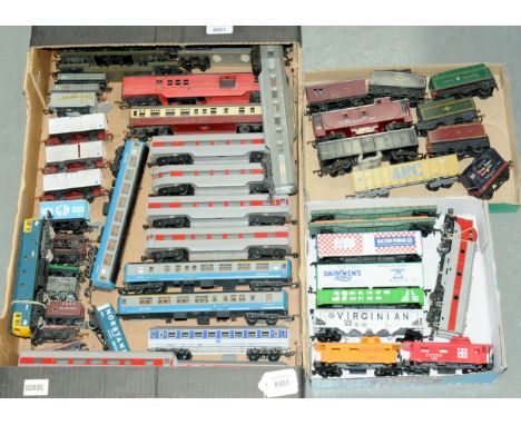 Hornby, Lima, &amp; others mixed group of Locos &amp; Rolling Stock. To include Hornby open wagon "NORSTAND"; Triang flat wag
