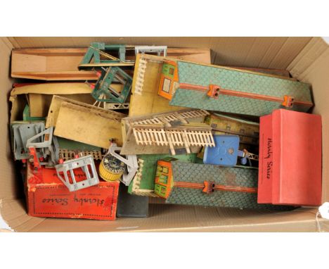 Hornby O Gauge pre-war Accessories a large quantity consisting of a No.2 Windsor Station version with cream base, further No.