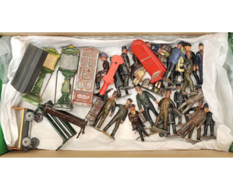 Britains / Bassett-Lowke and other commercial manufacturers a quantity of Gauge 1 railway figures and railway accessories a q
