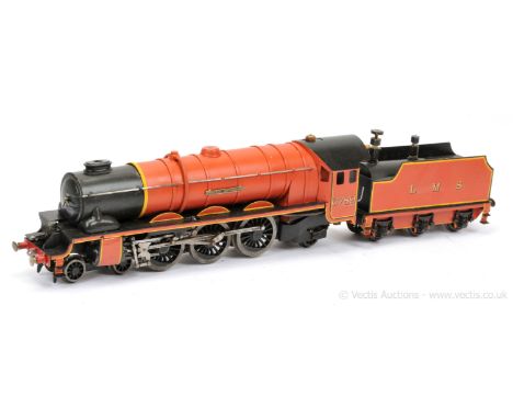 Scratch and commercially built O Gauge 4-6-2 Loco and Tender LMS Pacific Class "Princess Coronation" in lined light red and N