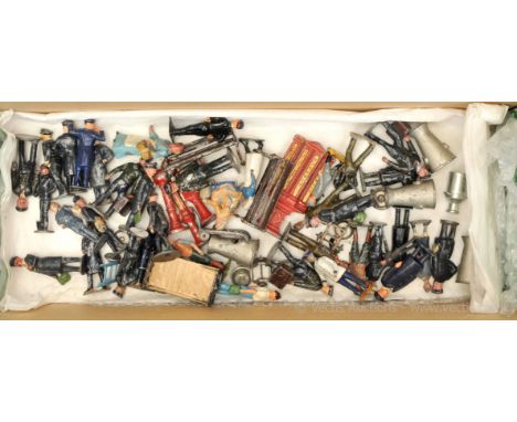 Britains and other commercial manufacturers group of Gauge 1 railway figures, passengers and accessories a quantity consistin