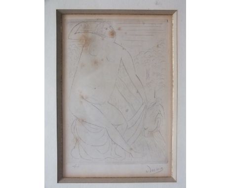 ANDRE DERAIN (1880-1954). French school, modernist study of two women bathing in a stream, signed in pencil lower right, limi