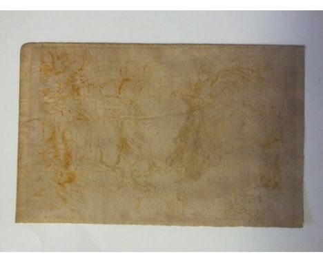 EARLY OLD MASTER STYLE FIGURE STUDIES, conte crayon on paper, unframed, 14 x 22 cm