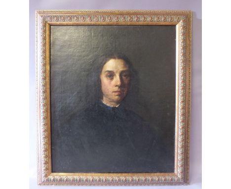 (XVIII-XIX). Italian school, portrait study of a young lady, unsigned, oil on canvas (relined), framed, 60 x 50 cm