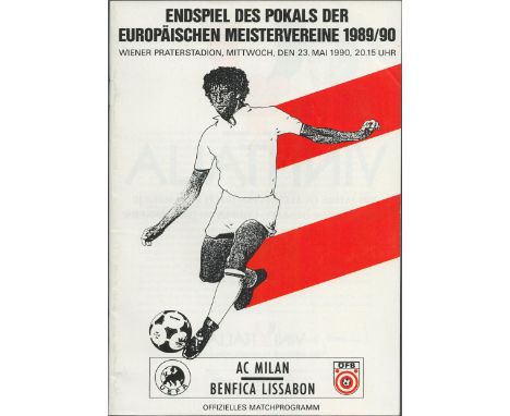 AC Milan v Benfica 23 May 1990 End Game of the matches of the European masters programme. Good condition. All autographs come