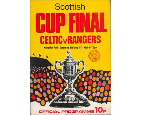 Celtic v Rangers 8th May 1971 Hampden Park Scottish Cup Final vintage programme. Good condition. All autographs come with a C