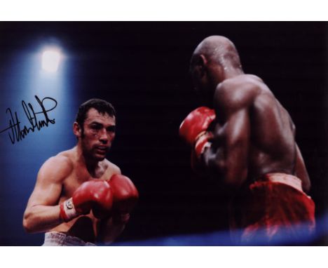 Alan Minter v Marvin Hagler signed 40 x 30cm photo - We are delighted to announce that the great Alan Minter has signed this 