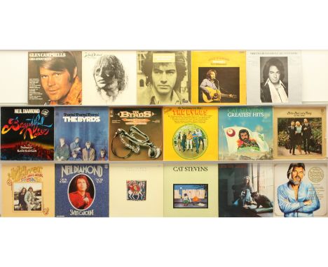 A group of folk and country LPs to include Paul Simon - Graceland (925 447-1/WX52) - 1986 European release - Very Good Plus i