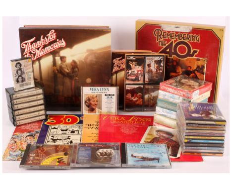 A collection of 1940's Wartime LPs, CDs &amp; Cassettes to include artists; Vera Lynn, The Andrews Sisters, Glenn Miller, as 