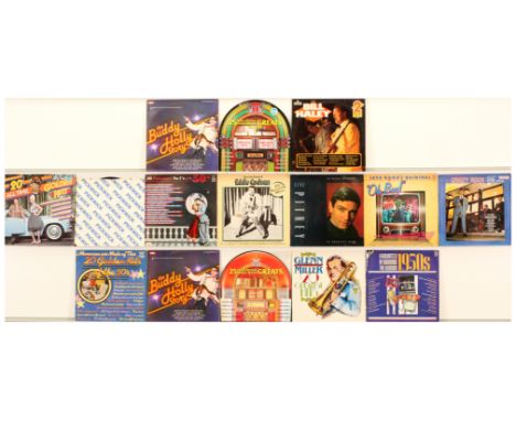 A collection of 1950's Rock n Roll LPs, CDs, DVDs &amp; Cassettes to include artists; Eddie Cochran, Little Richard, Bill Hal