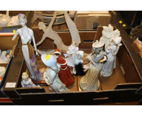 A TRAY OF FIGURES TO INCLUDE ROYAL WORCESTER 'ETERNITY'