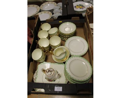 A TUSCAN CHINA 'PLANT' DESIGN TEA SERVICE AND A ROYAL ALBERT OLD COUNTRY ROSE TEA POT A/F