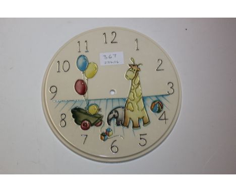 A MOORCROFT TRIAL NURSERY CLOCK FACE - SECOND QUALITY