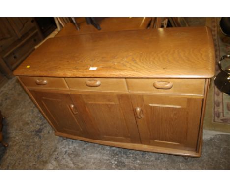AN ERCOL ELM & BEECH SMALL SIDEBOARD