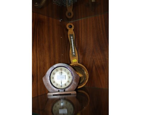 A RETRO SMITHS ALARM CLOCK TOGETHER WITH A BAROMETER