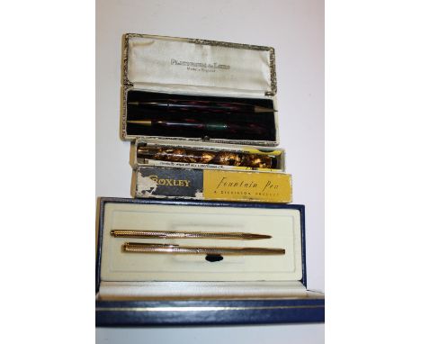 THREE BOXED VINTAGE PEN & PENCIL SETS ETC