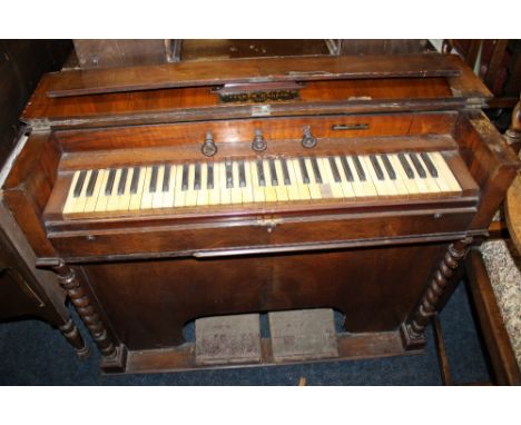 A MAHOGANY HARMONIUM A/F