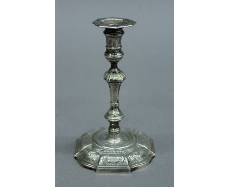 A silver taper stick. 10.5 cm high. 122.4 grammes.