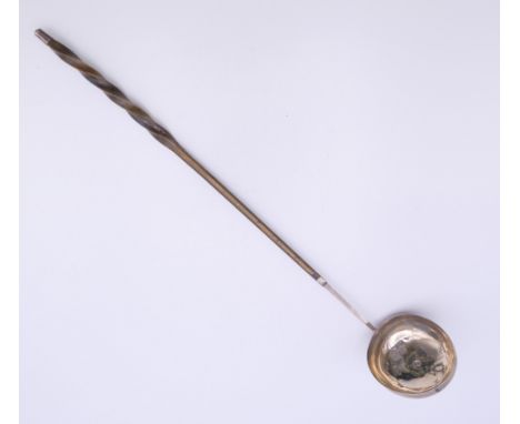 A baleen handled unmarked silver toddy ladle.  34.5 cm long. 