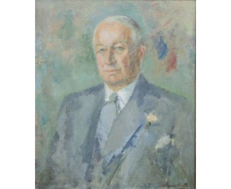 AGNES HIORTH (1899-1984), A Portrait of Surgeon Captain F G Hitch Royal Navy, oil on canvas, framed (59 x 69.5); together wit