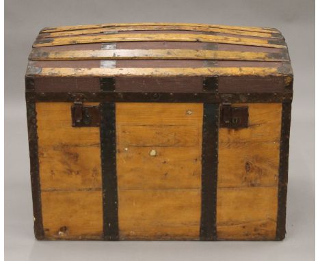 A Victorian domed top trunk. 85 cm wide.