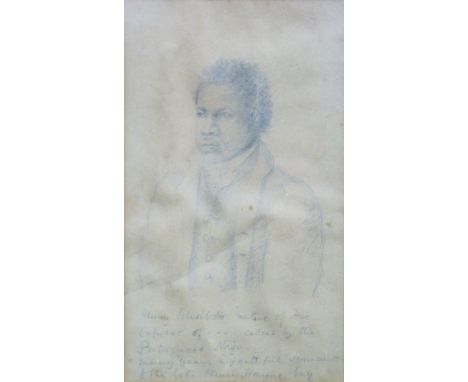 HENRY WUSILBOO, The Portuguese Nago, pencil sketch, circa 1820, framed and glazed. 13.5 x 23 cm. 