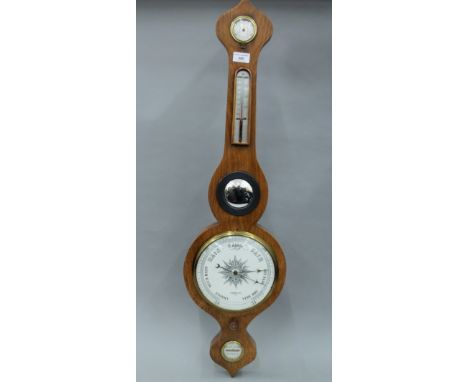 A Victorian banjo barometer. 97 cm high.