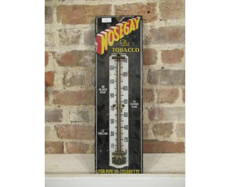 A vintage enamel advertising fitting with barometer 'Nosegay. The Tobacco For Pipe or Cigarette - 61cm x 19cm 