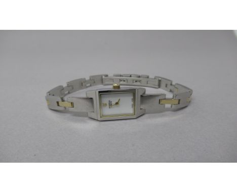 A Universal Geneve ladies bi metal bracelet watch with mother of pearl dial - good overall condition with box and papers - re